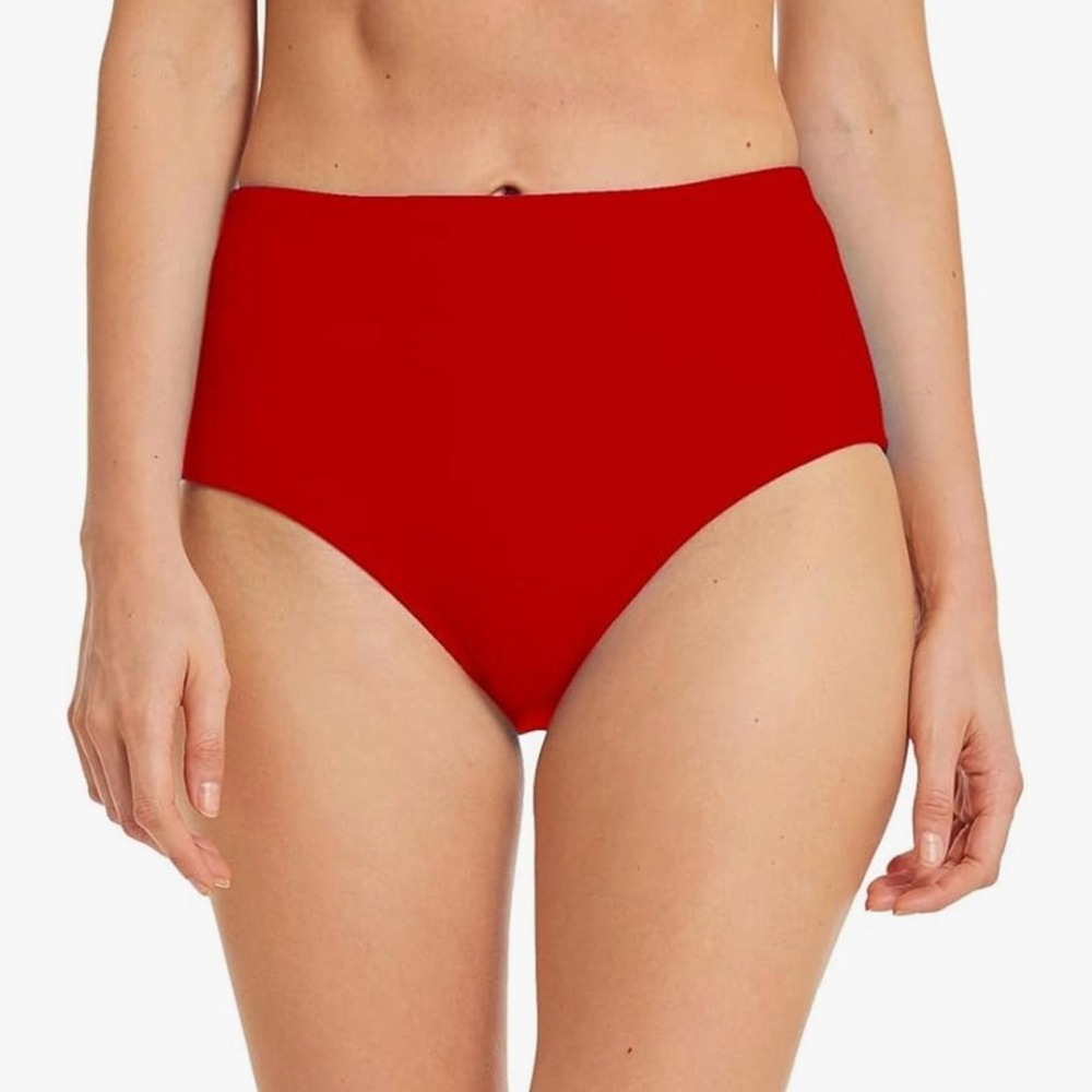 NWT Micosuza Size 14 Red High‎ Waist Retro Bikini Bottom
